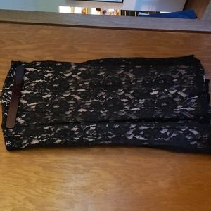 Lane Bryant black lace skirt with beige slip size 20, never worn